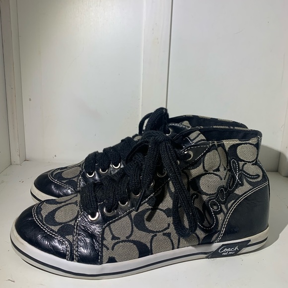 Black Coach High Top Sneakers - Picture 4 of 5